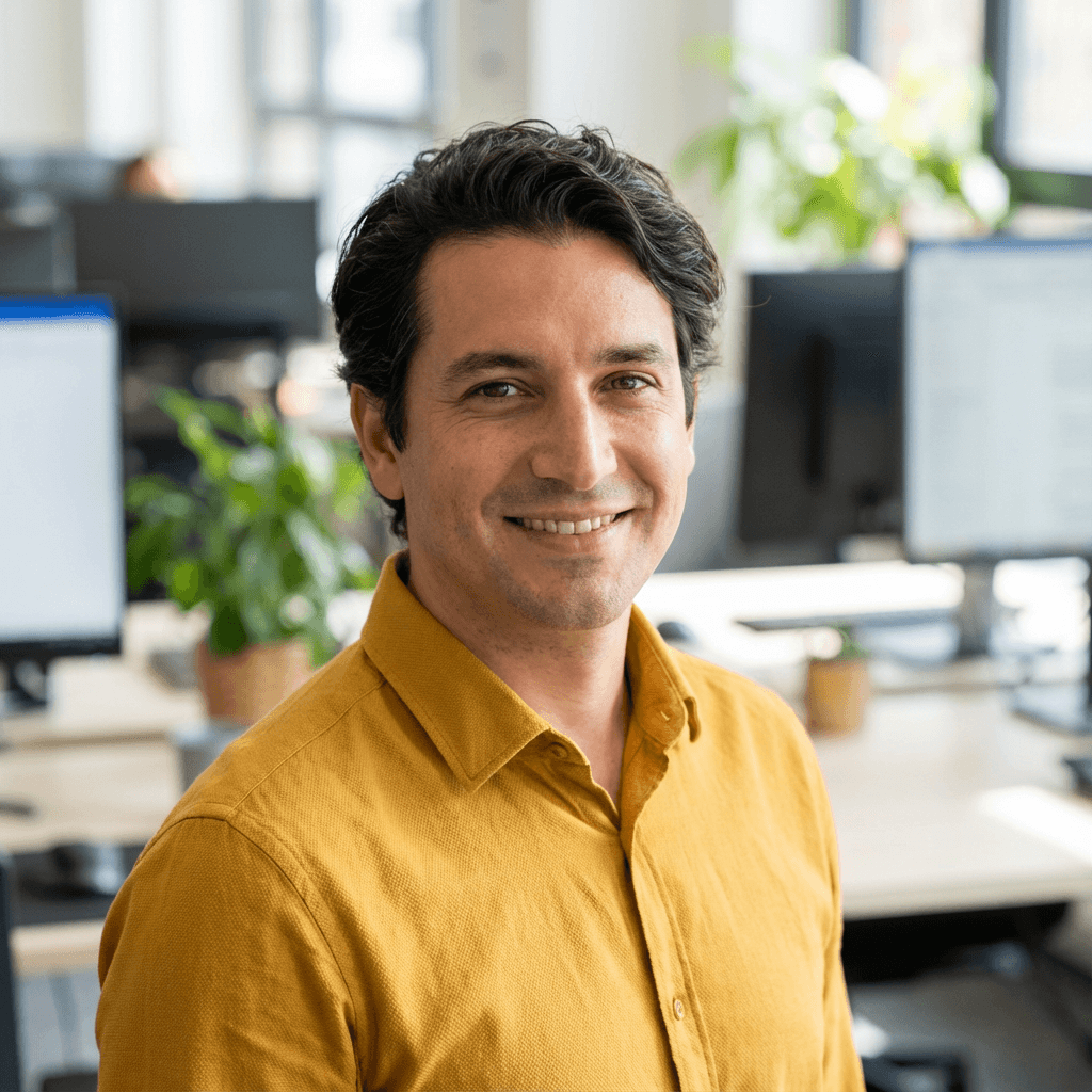 James Ortega standing in a clean, professional interior